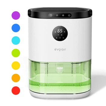 Осушитель воздуха Evoair HUMIX560 с датчиком влажности, бесшумный 560мл/сутки, 3 режима, LED 7 цветов, автоматическое регулирование, белый