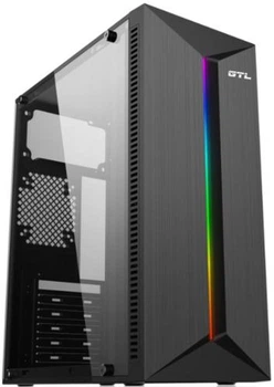 Корпус GTL N3202C Mandalorian Black, без БП, Mid Tower, ATX / Micro ATX / Mini ITX, 2xUSB 3.0, CPU - 150 мм / VGA - 310 мм, боковая панель из акрила (GTL3202C)