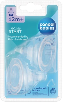 Набор силиконовых сосок быстрая до бутылочек с отверстием 2 шт EasyStart Canpol babies 21/732 5903407217321