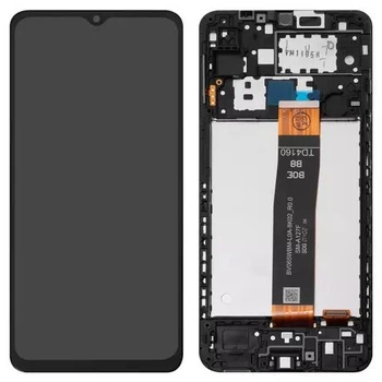 Дисплей для Samsung A127 Galaxy A12 (2021) із сенсором та рамкою, чорний