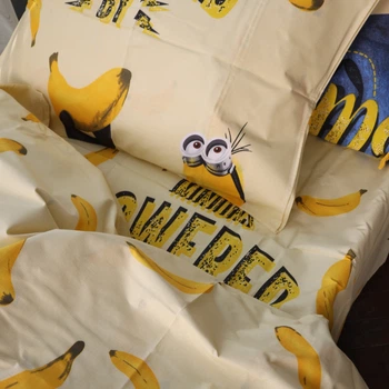 Простынь MirSon Бязь Kids Time 17-0808 Minions and bananas 180x220 см (2200011493299)