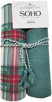 Набор 2 хлопковых полотенца Soho кухонные 40x60 см Sell Green (BS 65527A/1)