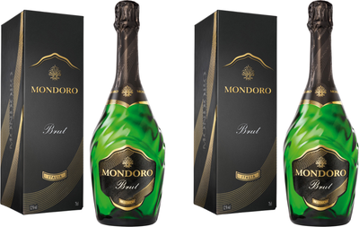 Набір Вино ігристе Mondoro Brut біле брют 0.75 л 12% у подарунковій упаковці + Вино ігристе Mondoro Brut біле брют 0.75 л 12% у подарунковій упаковці (8004160222601+8004160222601)