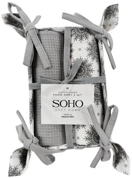 Набір 2 бавовняних рушники Soho кухонні 40x60 см Snow Grey (BS 45561/1)