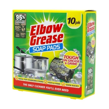 Губки металеві з мильним наповнювачем для миття посуду Elbow Grease, 10 шт