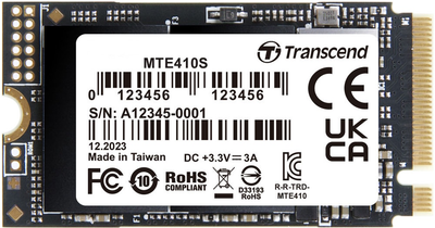 SSD диск Transcend MTE410S 2TB NVMe M.2 2242 PCIe 4.0 x4 3D NAND TLC (TS2TMTE410S)