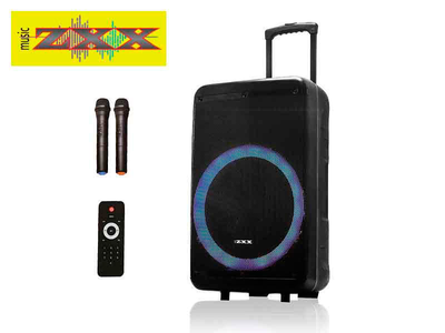 Автономная колонка акустическая ZXX-7676 НЧ12 дюйм, Bluetooth/FM радио/Радиомикрофоны/USB-SD/ДУ