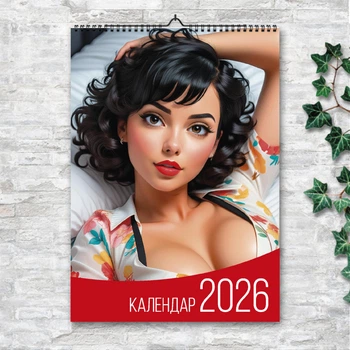 Календарь 2026 настенный перекидной Пинап (только для мужчин) 13 листов ENTERSTORE 42х29.7 см (ART 250144)