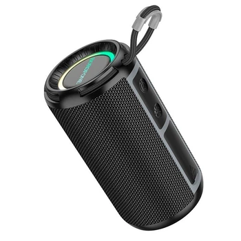 Портативная беспроводная Bluetooth колонка акустика Borofone BR37 Noble sports BT speaker 1500 мАч с LED подсветкой |BT5.3, USB, TF, FM, AUX, TWS, 5Wx2, 2h| Черный