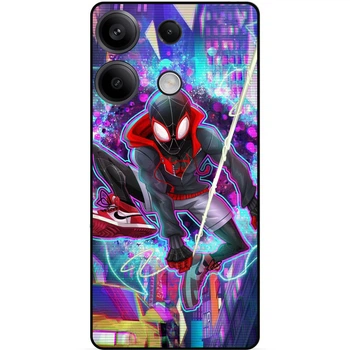 Силиконовый бампер чехол Candy для Xiaomi Redmi Note 13 с картинкой Spider man Человек паук Майлз Моралес