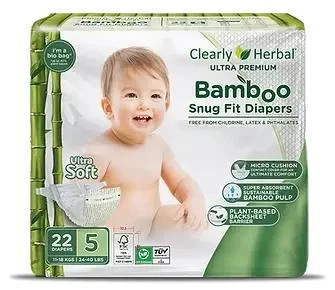 Підгузки дитячі Clealry Herbal Bamboo, розмір 5 (11-18 кг) 22 шт