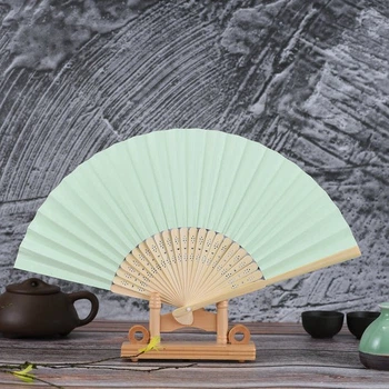 Бамбукове класичне віяло Hand Held Fan Green