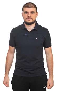 Футболка-поло с логотипом Tommy Hilfiger B1388-2 8XL тёмно-синяя