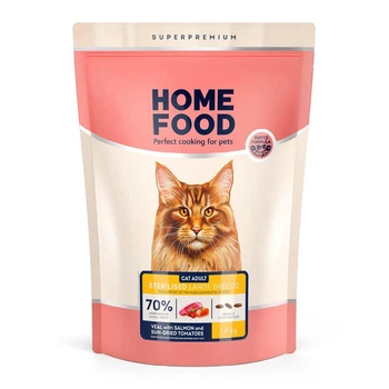 Сухий корм для дорослих котів великих порід HOME FOOD Телятина з лососем та в’яленими томатами 1,6 кг