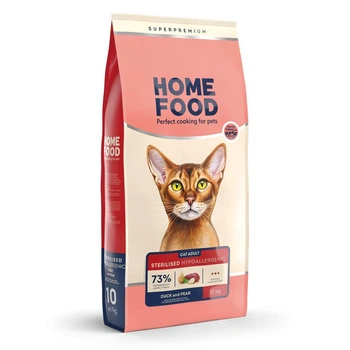 Гипоаллергенный сухой беззерновой корм для стерилизованных кошек HOME FOOD Утка и груша 10 кг