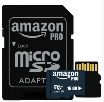 Карта пам'яті Micro SDHC 16GB Amazon pro microSD Мікро СД картка з адаптером 52666/40