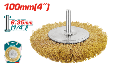 Щітка крацовка дискова, TOTAL, Ø 100 мм, хвостовик 1/4"