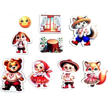 Деревянная игра фигурки к сказке Колобок