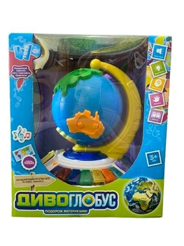 Интерактивная игрушка Чудо Глобус 7 стихов, 7 песен, 10 сказок, ноты, цифры, сортер, бусины WToys 62609