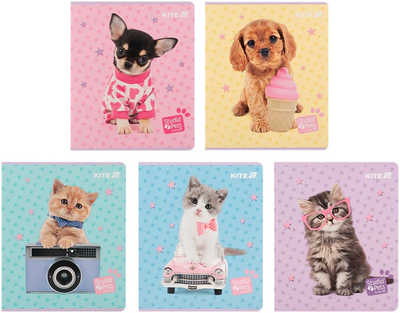 Набір шкільних зошитів Kite Studio Pets 24 аркуші у клітинку 20 шт (SP25-238)