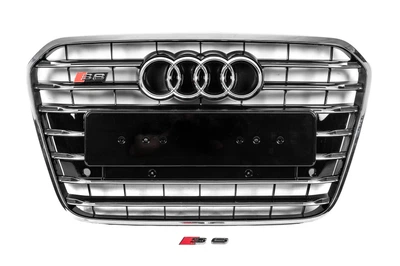 Передня чорна решітка з хром рамкою S-style (2011-2014) для Ауді A6 C7 рр
