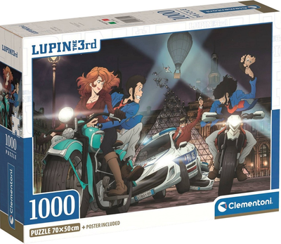 Puzzle Clementoni Lupin The 3rd 1000 elementów 37055 (8005125370559)