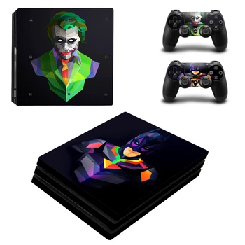 Виниловые наклейки Joker на игровую консоль PS4 PRO + геймпад Dualshock 4 + боковые стороны Sony PlayStation 4 PRO / Skin