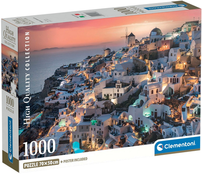 Пазл Clementoni High Quality Shades of Santorini 1000 елементів 39933 (8005125399338)
