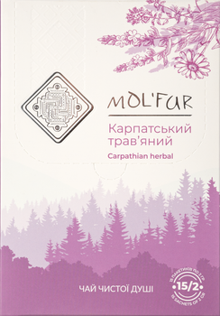 Чай травяной Mol'far Карпатский органический 15 пакетиков х 2 г (4820203100309)