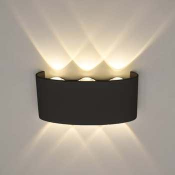 Світлодіодний світильник-бра настінний Luminaria LINZA SIX 6 W R170 3000 K BLACK 220 V IP54