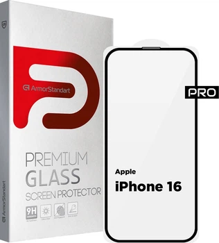 Защитное стекло ArmorStandart Pro для смартфона Apple iPhone 16 With Mesh Black (ARM87026)