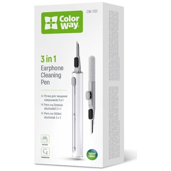 Универсальный чистящий набор ColorWay Cleaning Pen, for Earphones, 3 in 1 (CW-1131)