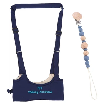 Дитячі віжки-ходунки Walking Assistant Moby Baby та Тримач для прорізувача Намистини Синій v-13095