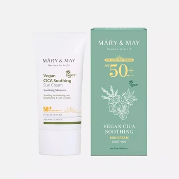 Успокаивающий солнцезащитный крем с центеллой Mary & May Cica Soothing Sun Cream SPF50+ PA++++ 50 мл