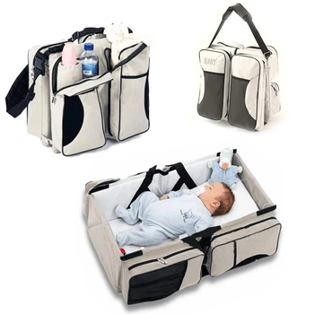 Багатофункціональна складна сумка-кровать для перенесення дитини Ganen baby bed and bag Бежева 52130/51