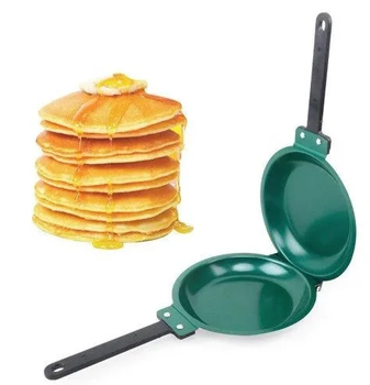 Сковорода для блинов Pancake Maker двусторонняя для быстрого приготовления панкейков омлетов и яичницы без использования масла антипригарная профессиональная кухонная модель для домашнего использования на плите для равномерного прожаривания блюд