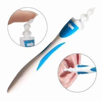 Ухочистка Smart Swab для чистки ушей многоразовая с 16 силиконовыми насадками и футляром для безопасного ухода Белая эргономичная конструкция для удаления серы без травмирования барабанной перепонки деликатный инструмент гигиены