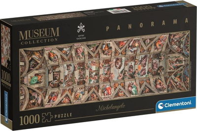 Puzzle Clementoni Museum Collection Panorama Michelangelo The Sistine Chapel 1000 elementów 37084 (8005125370849 / 8005125370832)