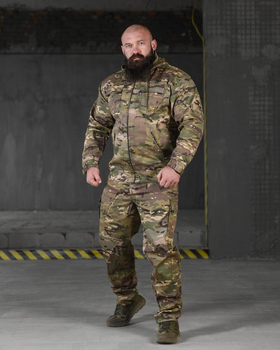Тактичний костюм Defender Мультикам з футболкою, саржа, капюшон, пояс на резинці, манжети на хлястиках S