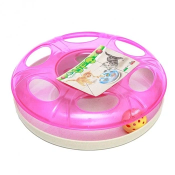 Игрушка Georplast Ufo для котов два мяча 25x8 см, розовый