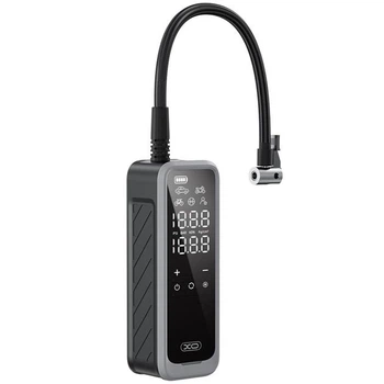 Автомобильный Насос Компрессор Аккумуляторный XO CZ018 |85 Ват, 23-25 Л/МИН с LED дисплеем, фонариком 5000 mAh I Черный