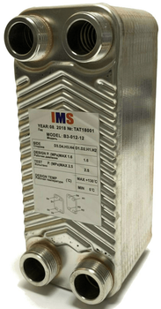Пластинчастий теплообмінник IMS B3-012-ZB-20, Ø3/4" (20-30кВт)