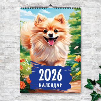 Календарь A4 перекидной настенный Шпиц 13 листов ENTERSTORE (art. 250123а4)