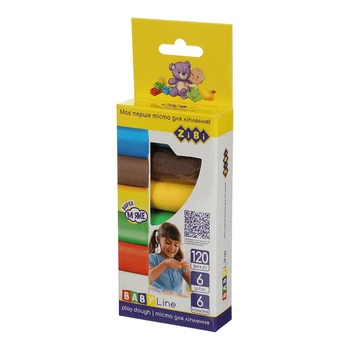 Тесто для лепки Zibi Baby Line по 20г 6 цветов в картонной упаковке (ZB.6253)