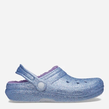 Дитячі крокси-сабо утеплені для дівчинки Crocs Classic Lined Glitter Clog T 207463-4PC 23-24 (C7) Блакитні (196265885817)