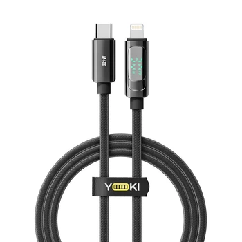 Кабель с дисплеем YOKI DISPLAY YK-DI88 Type-C на Lightning 30W 1.2м для быстрой зарядки iPhone и передачи данных шнур для быстрой зарядки