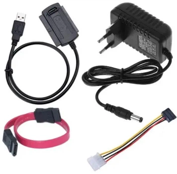 Адаптер переходник USB SATA IDE 2.5/3.5 с блоком питания конвертер для винчестера CD-ROM 773381