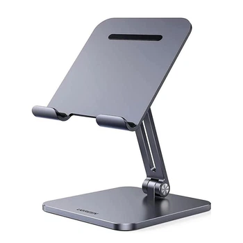 Металлическая подставка для планшета на стол UGREEN LP134 Foldable Metal Tablet Stand настольный держатель для айпада серый (40393)