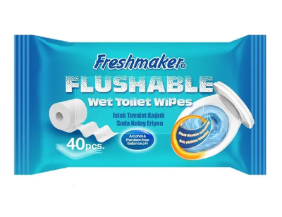 Влажная водорастворимая туалетная бумага FreshMaker, 40 шт