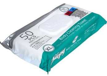 Влажные салфетки-полотенца Sleepy Adult Towels с клапаном, 50 шт